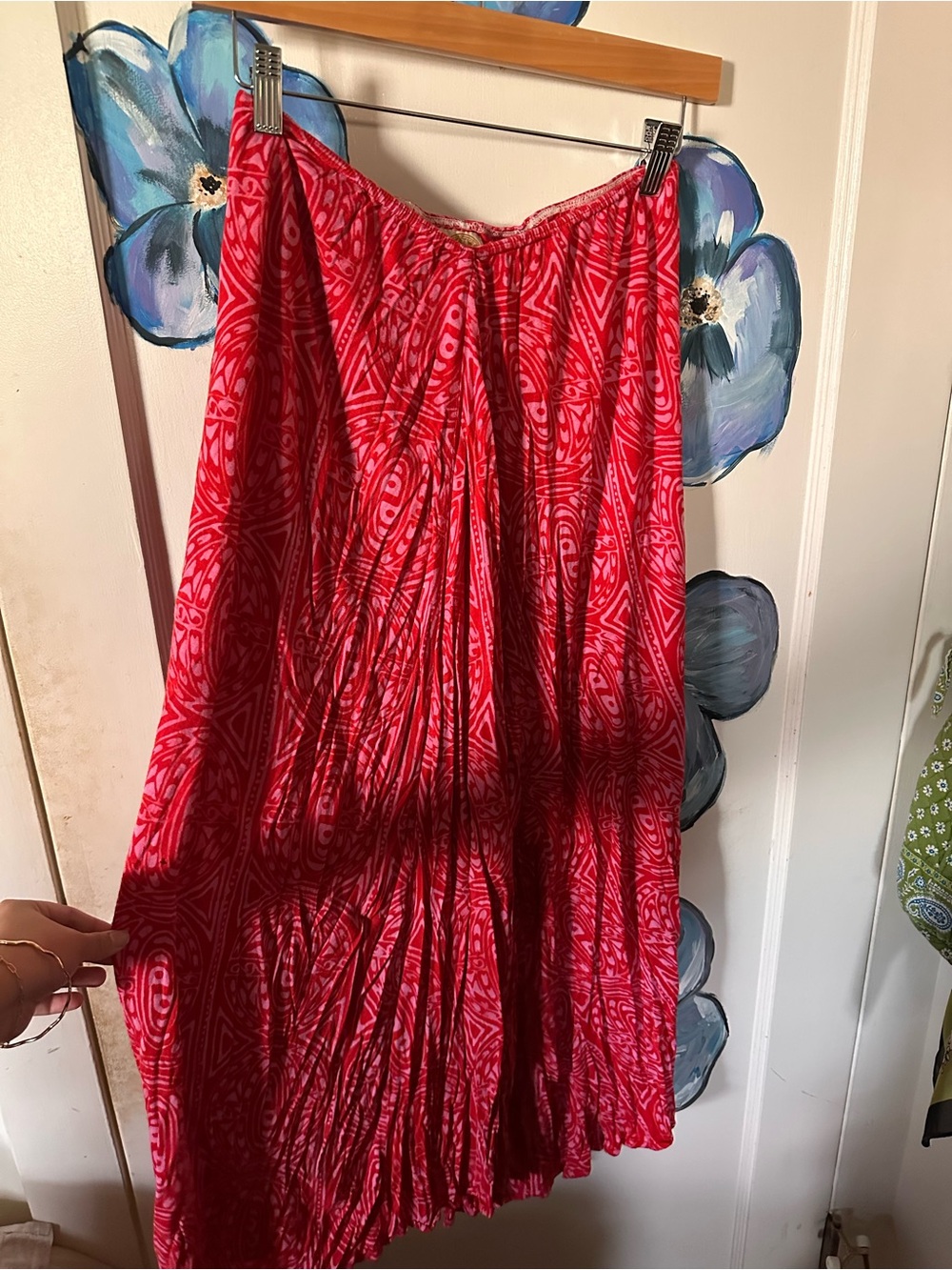 NOANOA Red Patterned Women's Strapless Dress/Skirt
